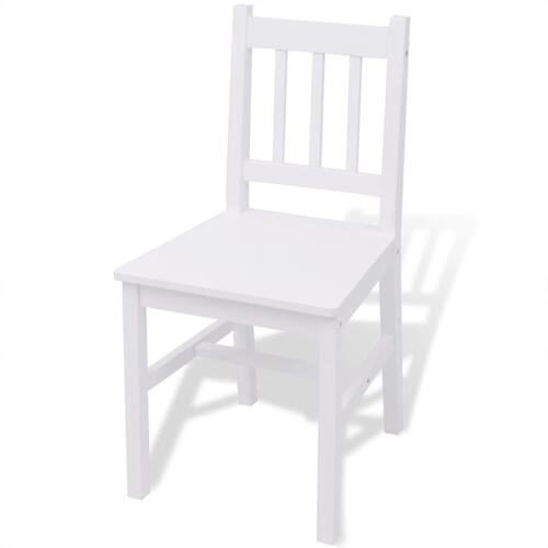 Spisebordssæt 5 dele fyrretræ hvid