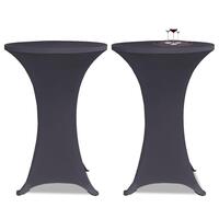 Bordovertræk i stretch 2 stk. 60 cm antracit