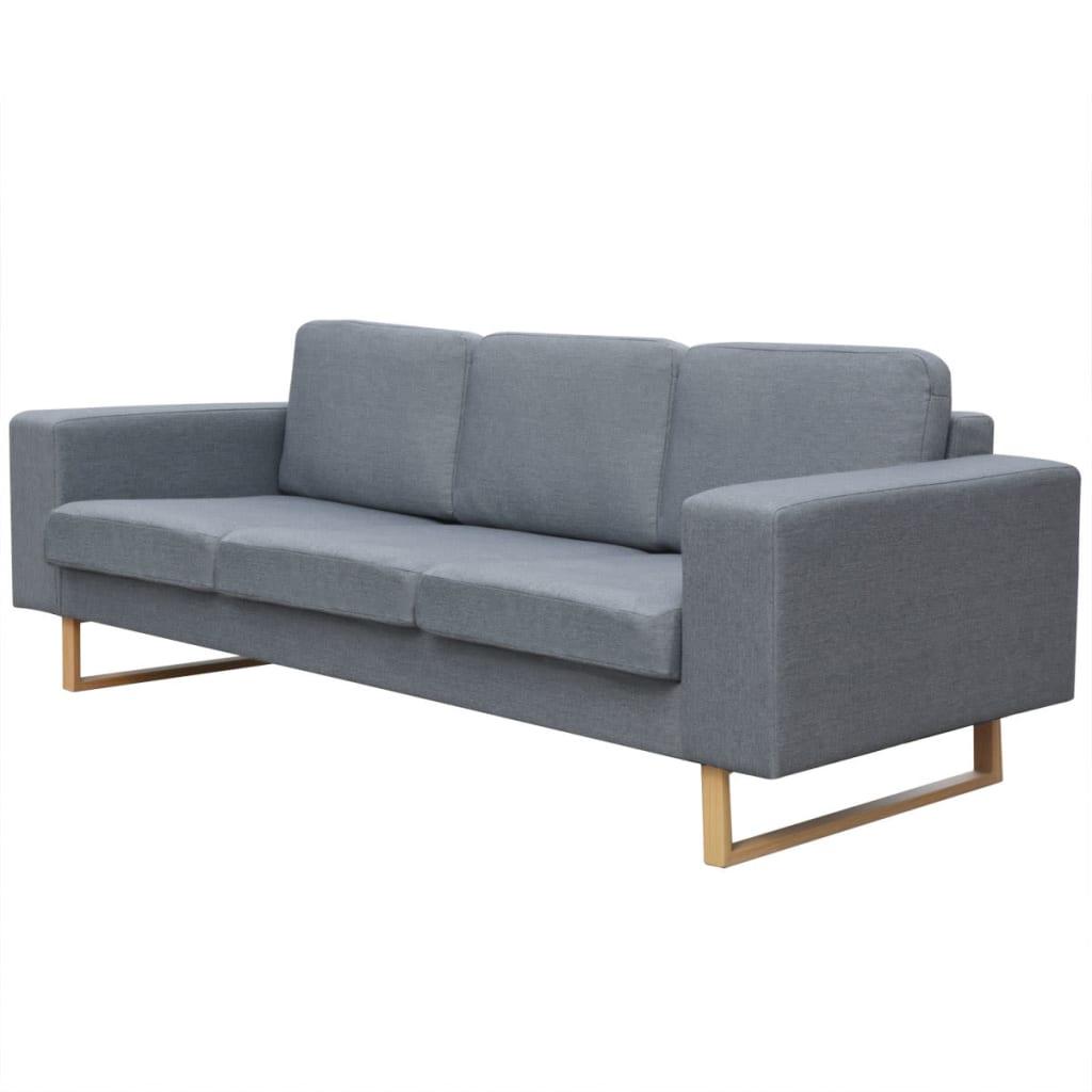 3-personers sofa i stof, lysegrå