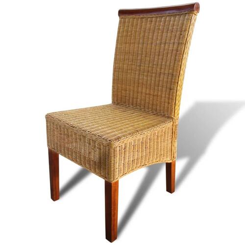 Spisebordsstole 2 stk. naturligt rattan brun