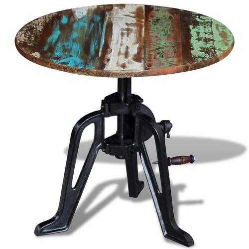 Sidebord 60x(42-63) cm massivt genbrugstræ støbejern