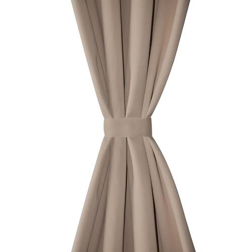 Lysdæmpende gardiner 2 stk. med metalsnøreringe 135x175 cm cremefarvet