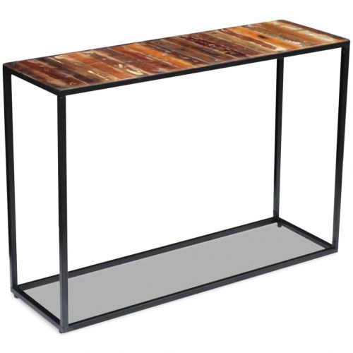Aflastningsbord i massivt genbrugstræ - 110 × 35 × 76 cm