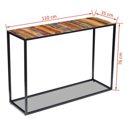 Aflastningsbord i massivt genbrugstræ - 110 × 35 × 76 cm