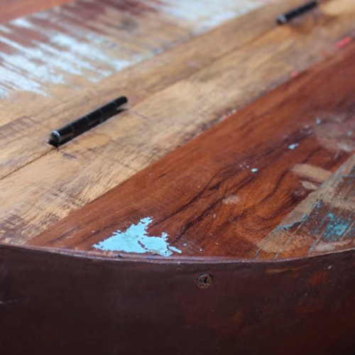 Skålformet sofabordssæt 2 dele massivt genbrugstræ