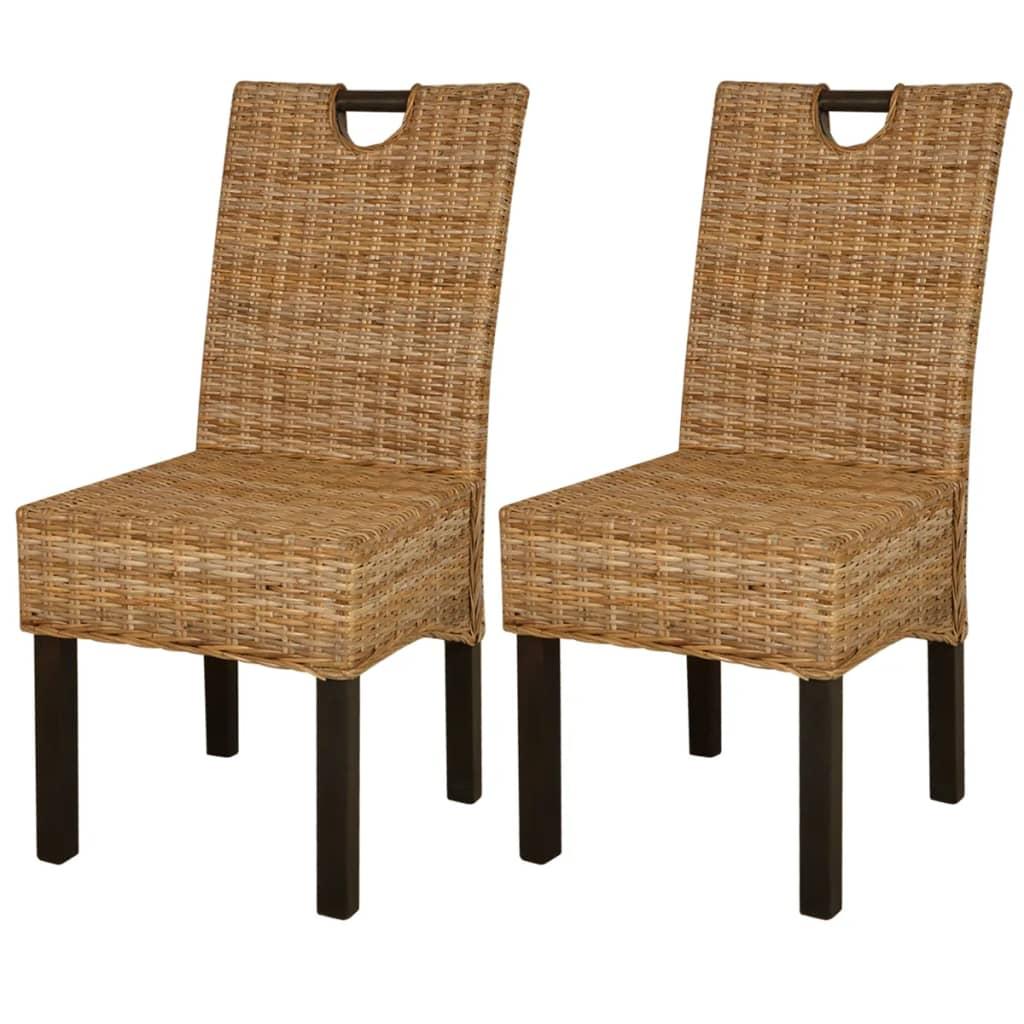 Spisebordsstole 2 stk. Kubu-rattan mangotræ