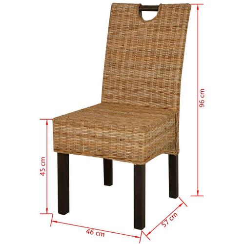 Spisebordsstole 2 stk. Kubu-rattan mangotræ