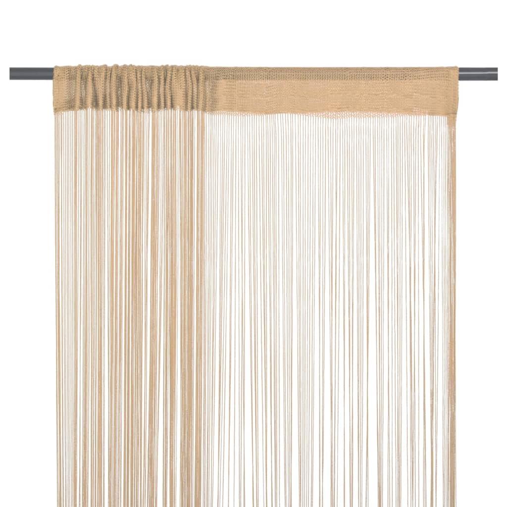 Trådgardiner 2 stk. 100 x 250 cm beige