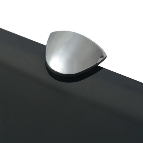 Svævehylde i glas - 100 × 10 cm, 8 mm, sort