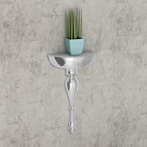 Hylde/konsolbord vægmonteret aluminium sølv 25 x 13 x 61 cm