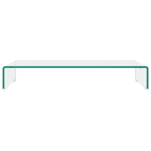 TV-bord/monitorstand i klart glas 80x30x13 cm