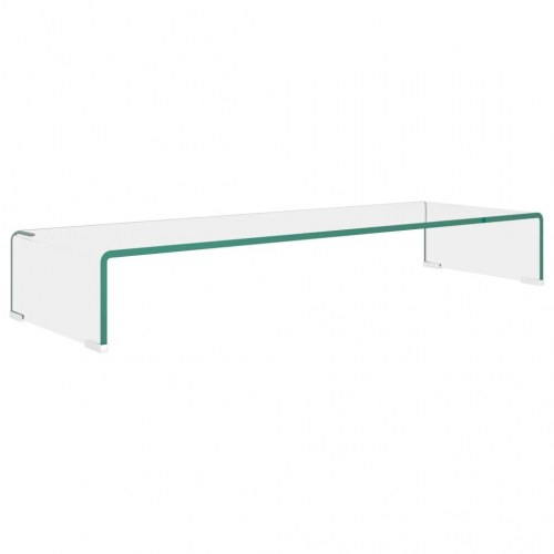 TV-stander/monitorstand klart glas 90x30x13 cm
