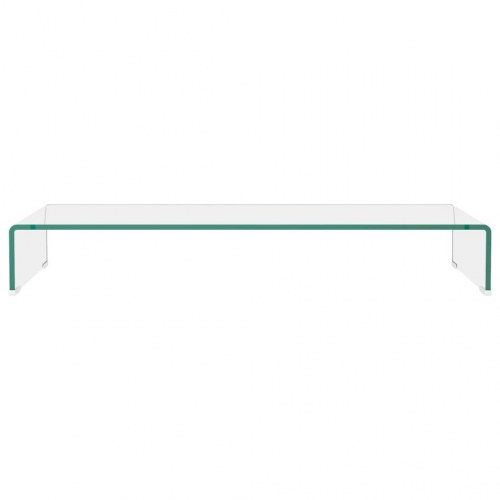 TV-stander/monitorstand klart glas 90x30x13 cm