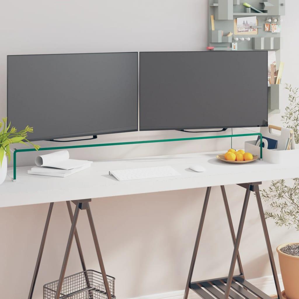 Stander Monitorstand Klart Glas 110x30x13