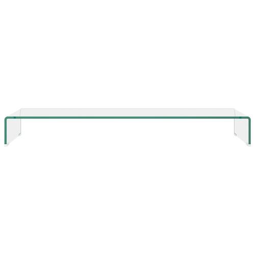 TV-stander/monitorstand klart glas 110x30x13 cm