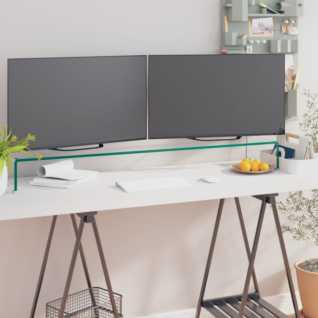 Stander Monitorstand Klart Glas 120x30x13