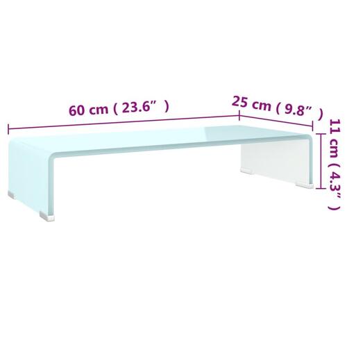 Tv-stativ/skærmforhøjer 60x25x11 cm glas grøn