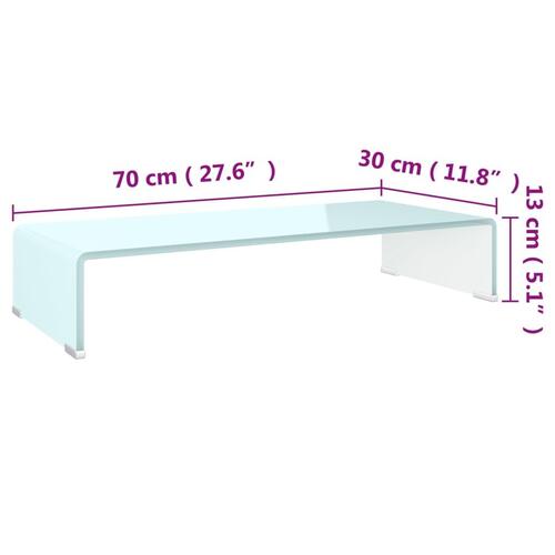 Tv-stativ/skærmforhøjer 70x30x13 cm glas grøn