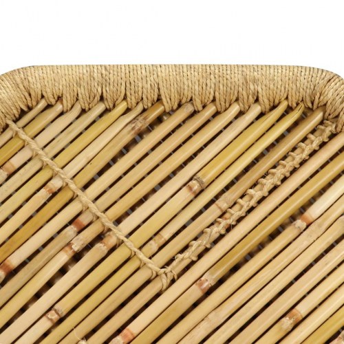 Ottekantet sofabord i bambus og jute - 60 x 60 x 45 cm