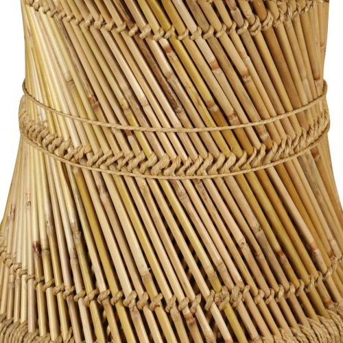 Ottekantet sofabord i bambus og jute - 60 x 60 x 45 cm