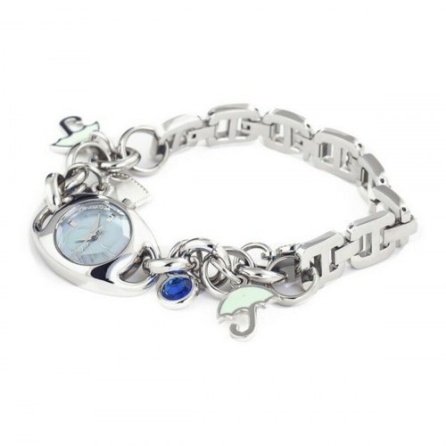 Chronotech dameur CT7010L-01M - sølv, blå skive (Ø 23 mm)