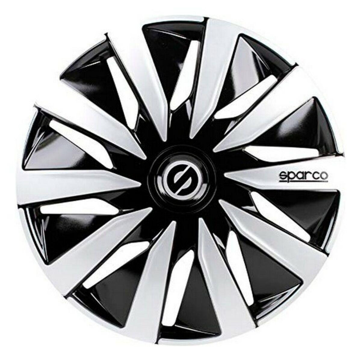 Hjulkapsler 14" Sparco SPC1491BKSV - sort/sølv