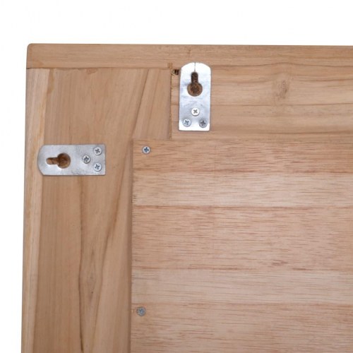 Dekorativt spejl i teak - rektangulært 120 × 60 cm, brun