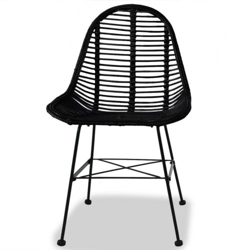 Spisebordsstole i naturligt rattan - 4 stk., sort