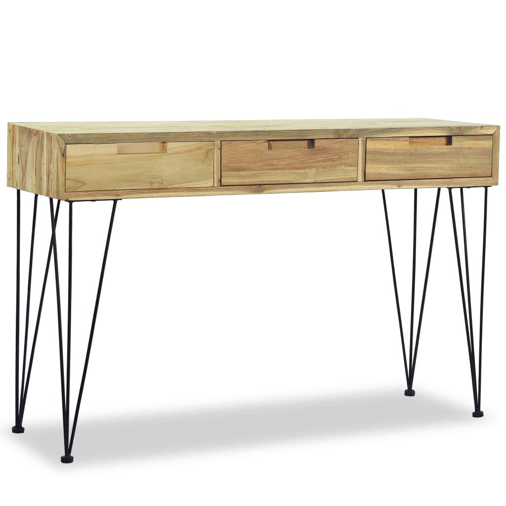 Konsolbord 120 X 35 X 76 Cm Massivt Teaktræ