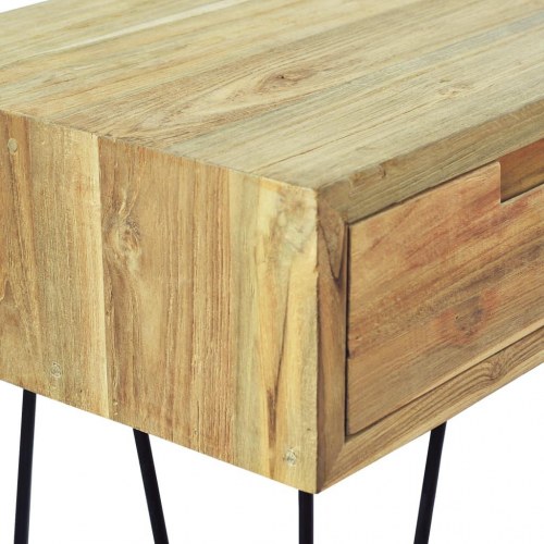 Konsolbord 120 x 35 x 76 cm massivt teaktræ
