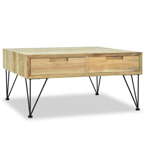 Sofabord 80 x 80 x 40 cm massivt teaktræ