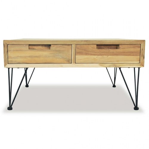 Sofabord 80 x 80 x 40 cm massivt teaktræ