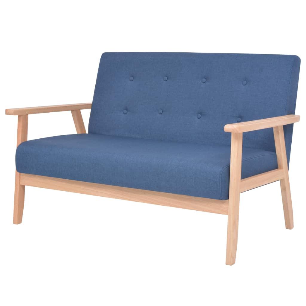 2-personers sofa stof blå