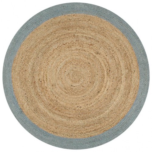 Håndlavet tæppe med olivengrøn kant jute 150 cm