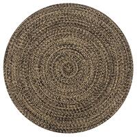 Håndlavet tæppe jute 120 cm sort og naturfarvet