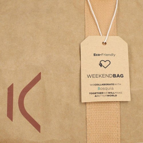 KSIX WeekendBag sportstaske - brun, eco‑venligt kraftpapir (25 × 45 cm)