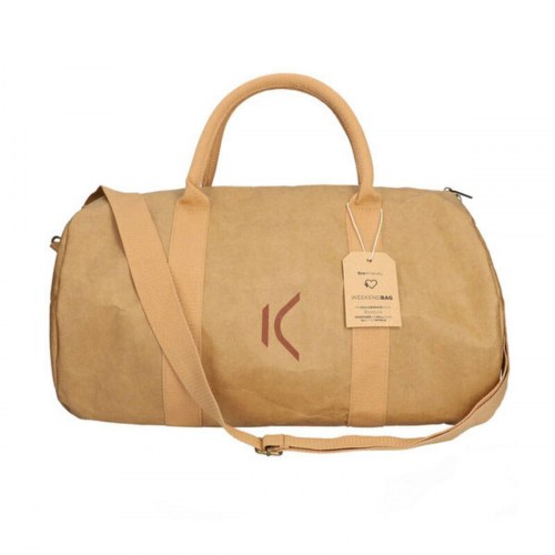 KSIX WeekendBag sportstaske - brun, eco‑venligt kraftpapir (25 × 45 cm)