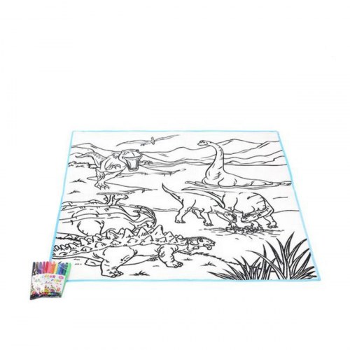 Tæppe til farvelægning - DIY Fantastic Color Dinosaurs 111354 (80 × 80 cm)