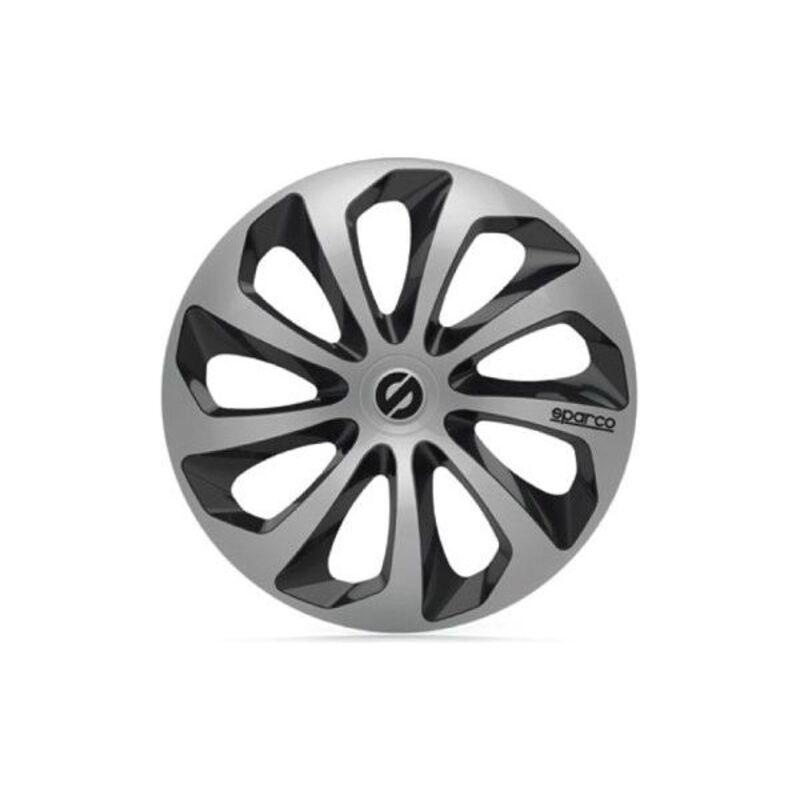 Sparco SPC1673SVBK hjulkapsel 16" - sort/sølv
