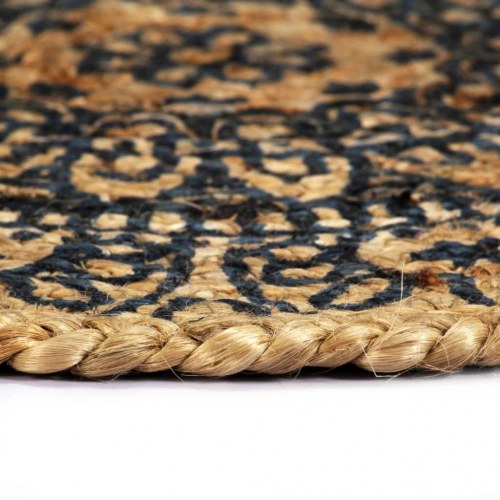 Dækkeservietter 4 stk. rund 38 cm jute mørkeblå