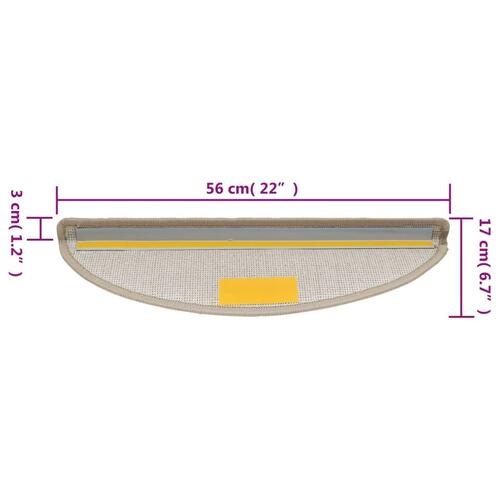 15 stk. trappemåtter 56 x 17 x 3 cm gråbrun