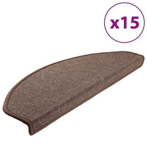 15 stk. trappemåtter 65 x 24 x 4 cm kaffefarvet