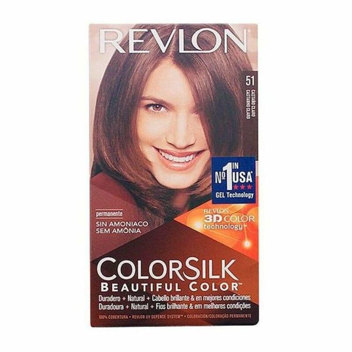 Permanente hårfarve uden ammoniak Revlon Colorsilk 51 Klar Kastanje
