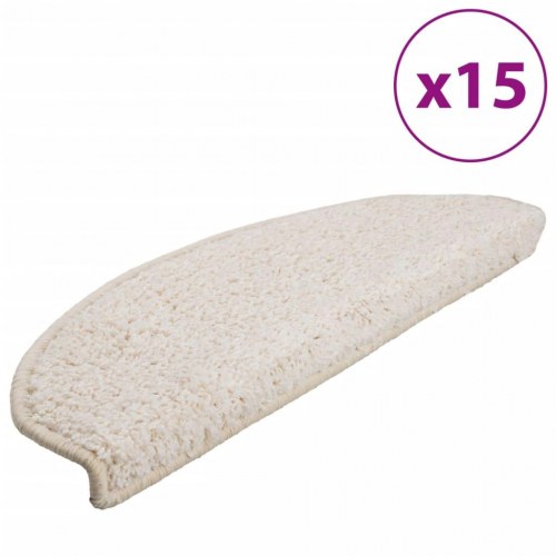 Trappemåtter - 15 stk. halvrunde, 65 × 21 × 4 cm - hvid