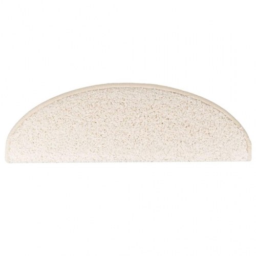 Trappemåtter - 15 stk. halvrunde, 65 × 21 × 4 cm - hvid