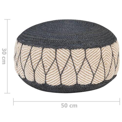 Vævet/strikket puf jutebomuld 50 x 30 cm blå