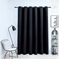 Mørklægningsgardin med metalringe 290 x 245 cm sort