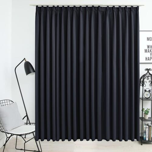 Mørklægningsgardin med kroge 290 x 245 cm sort