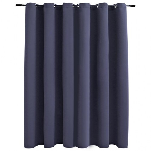 Mørklægningsgardin med metalringe 290 × 245 cm - antracitgrå