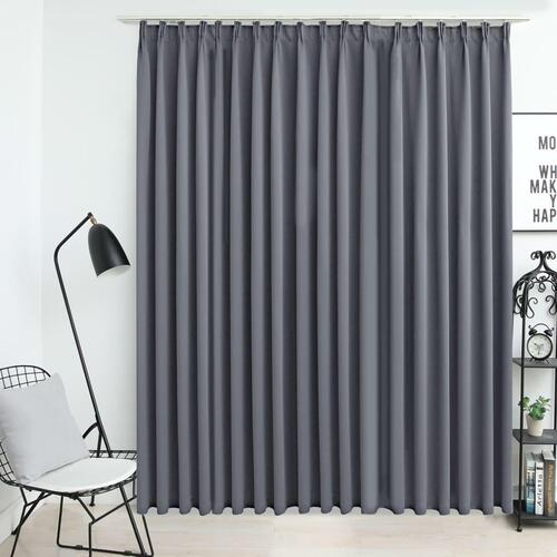 Mørklægningsgardin med kroge 290 x 245 cm grå